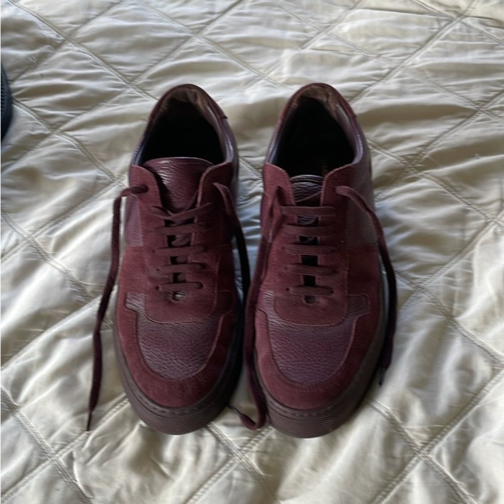 Common Projects Brown Sneakers Suede Leather Hybrid